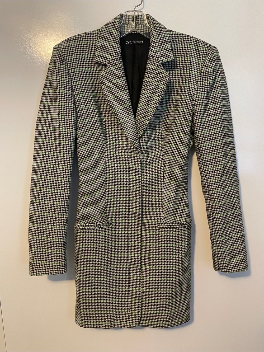 Zara Green and Black Blazer Dress Size XS